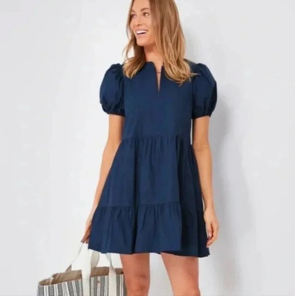 Tuckernuck Hyacinth House Navy Zipper Mini Ellie Dress NWT Sz XL Spring Vacation - Picture 1 of 8